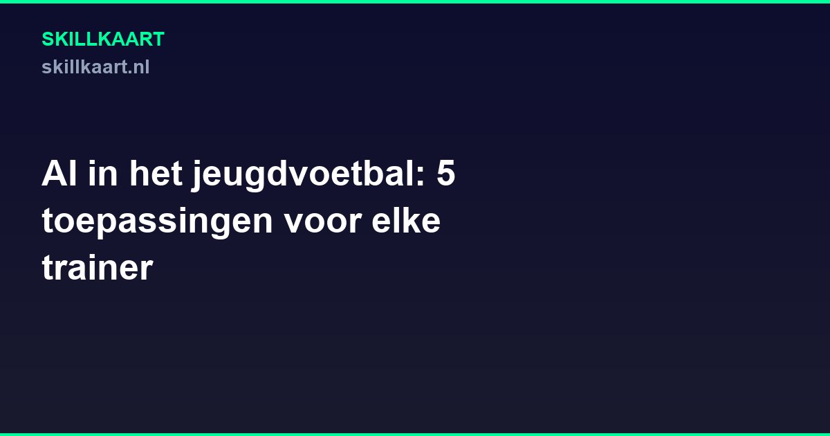 AI in het jeugdvoetbal: 5 toepassingen voor elke trainer